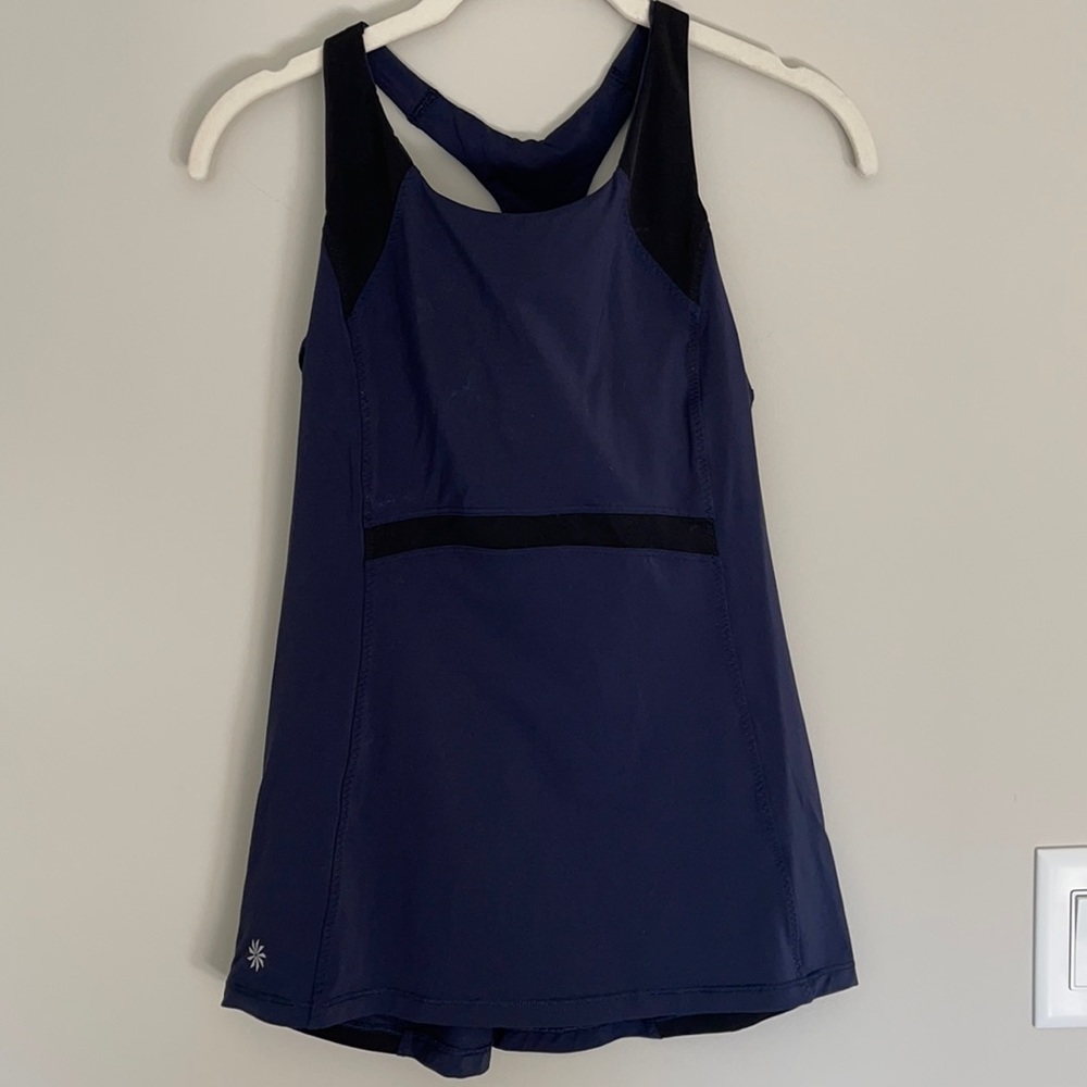 Navy Athleta racer back tank size small